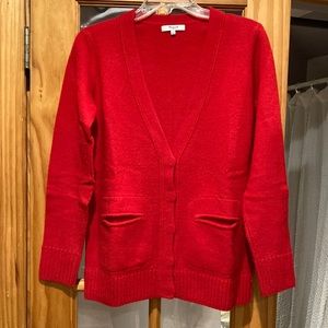 Red Madewell Merino Wool Cardigan